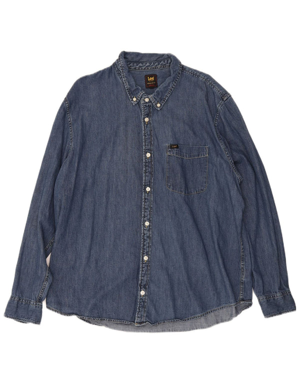 Lee Mens Regular Fit Denim Shirt 2XL Blue Cotton