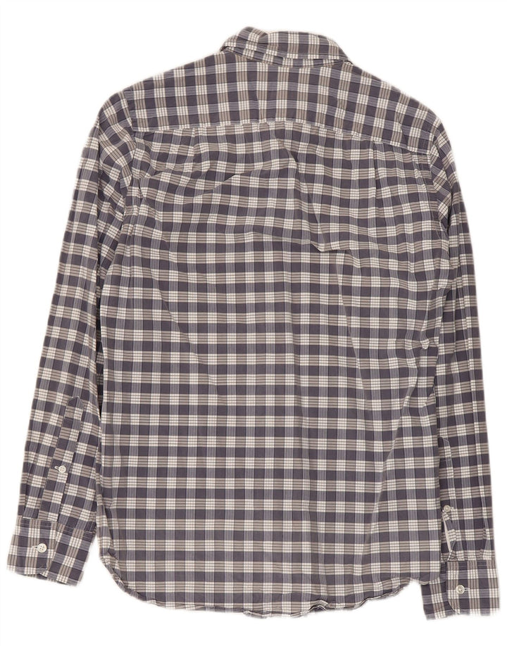 Camicia da uomo J. Crew taglia 13 1/2 XS cotone a quadri grigio