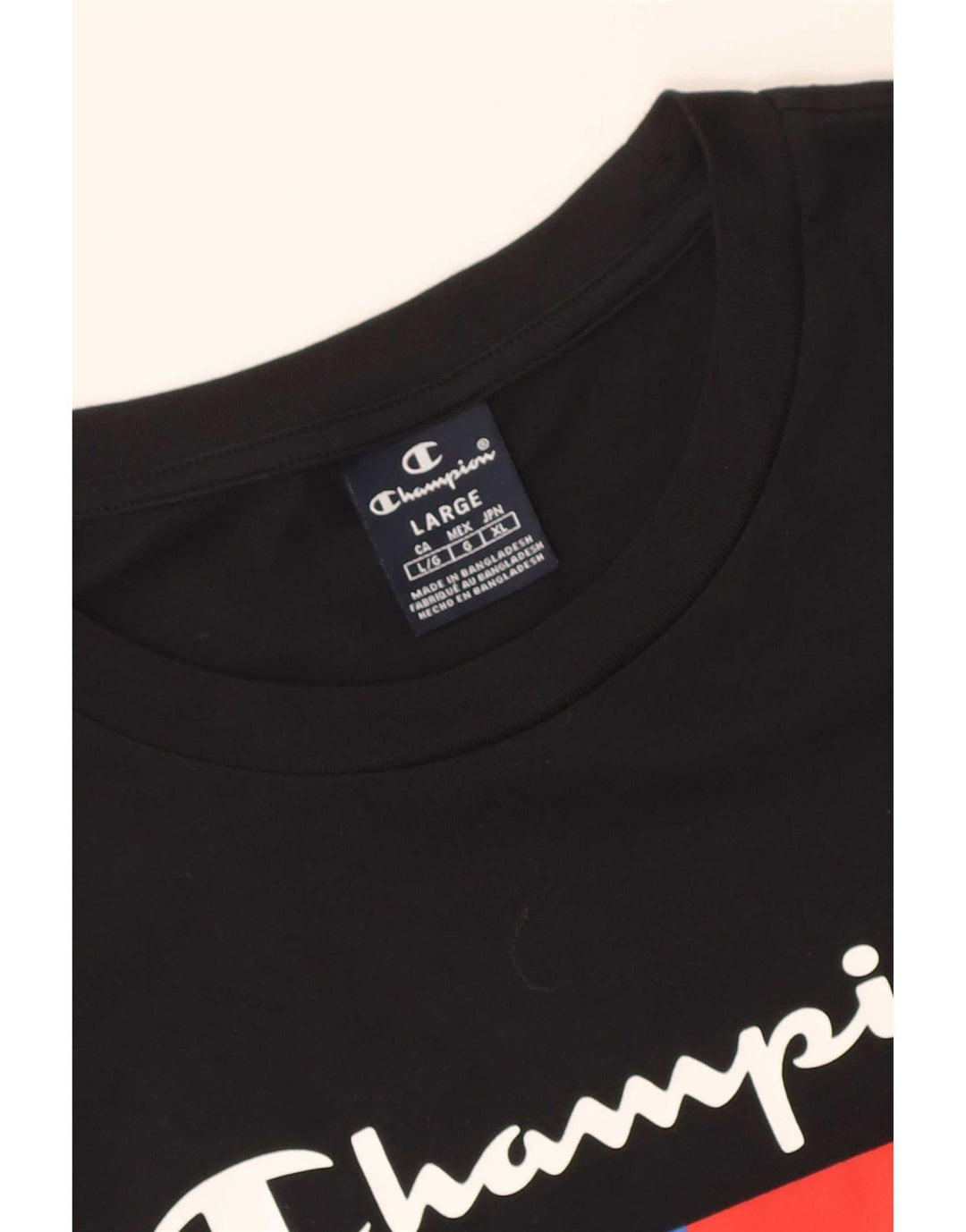 T-shirt grafica da uomo Champion Top grande nera