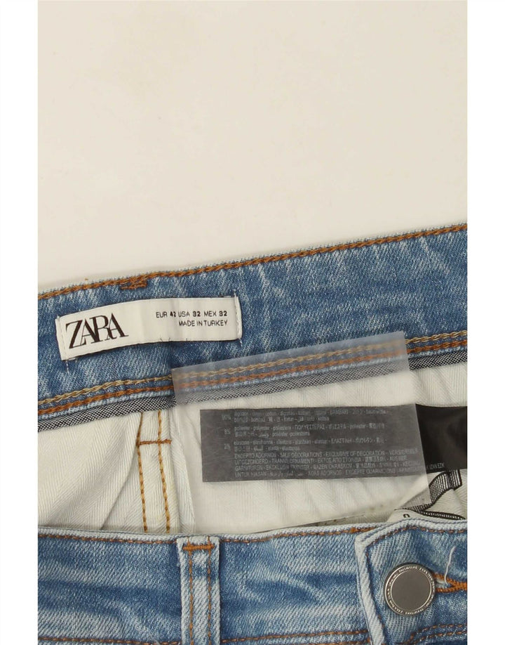 Jeans slim da uomo Zara EU 42 Large W32 L30 cotone blu