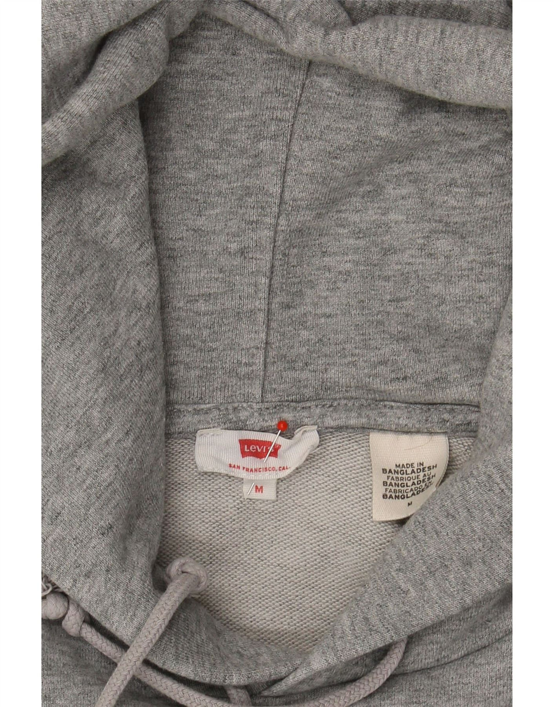 LEVI'S Womens Graphic Hoodie Jumper UK 14 Medium Grey Cotton Vintage Levi's and Second-Hand Levi's from Messina Hembry 