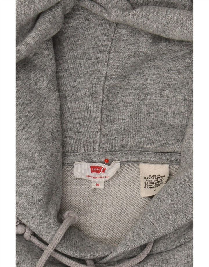 LEVI'S Womens Graphic Hoodie Jumper UK 14 Medium Grey Cotton Vintage Levi's and Second-Hand Levi's from Messina Hembry 