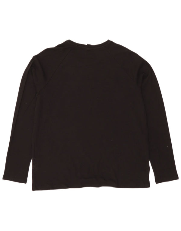 Hugo Boss Top grafico da uomo a maniche lunghe grande in cotone nero