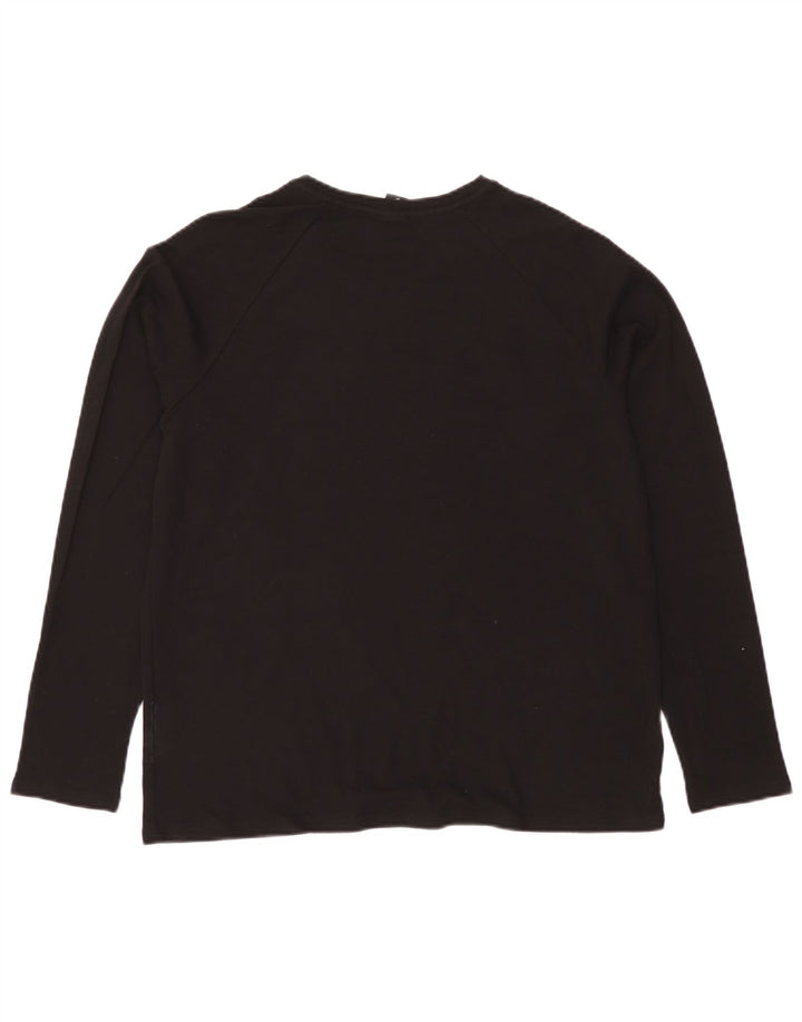 Hugo Boss Top grafico da uomo a maniche lunghe grande in cotone nero