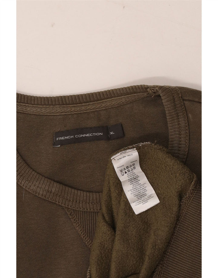FRENCH CONNECTION Felpa da uomo Maglione XL Cotone kaki