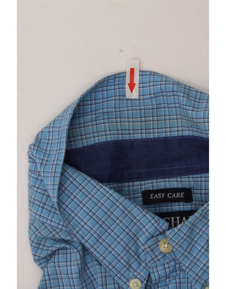 Camicia a maniche corte da uomo Chaps XL in cotone a quadretti blu