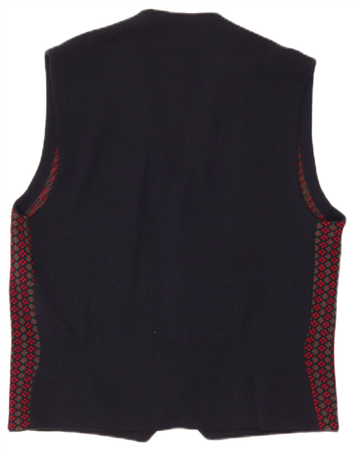 Gilet da uomo in maglia Svevo XL in lana geometrica blu navy