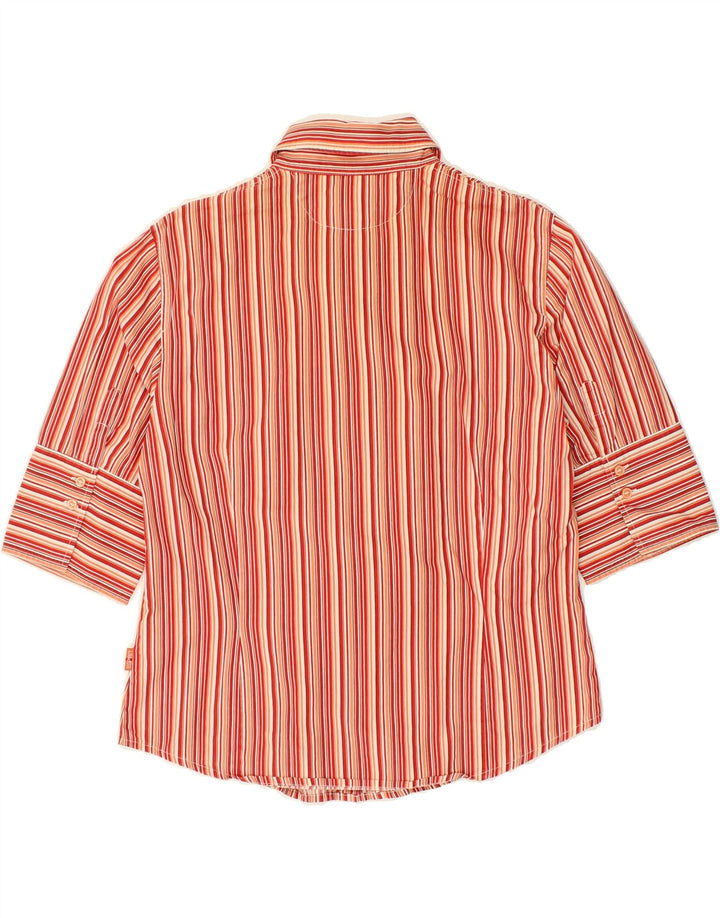 ESPRIT Womens Short Sleeve Shirt UK 16 Large Red Striped Cotton Vintage Esprit and Second-Hand Esprit from Messina Hembry 