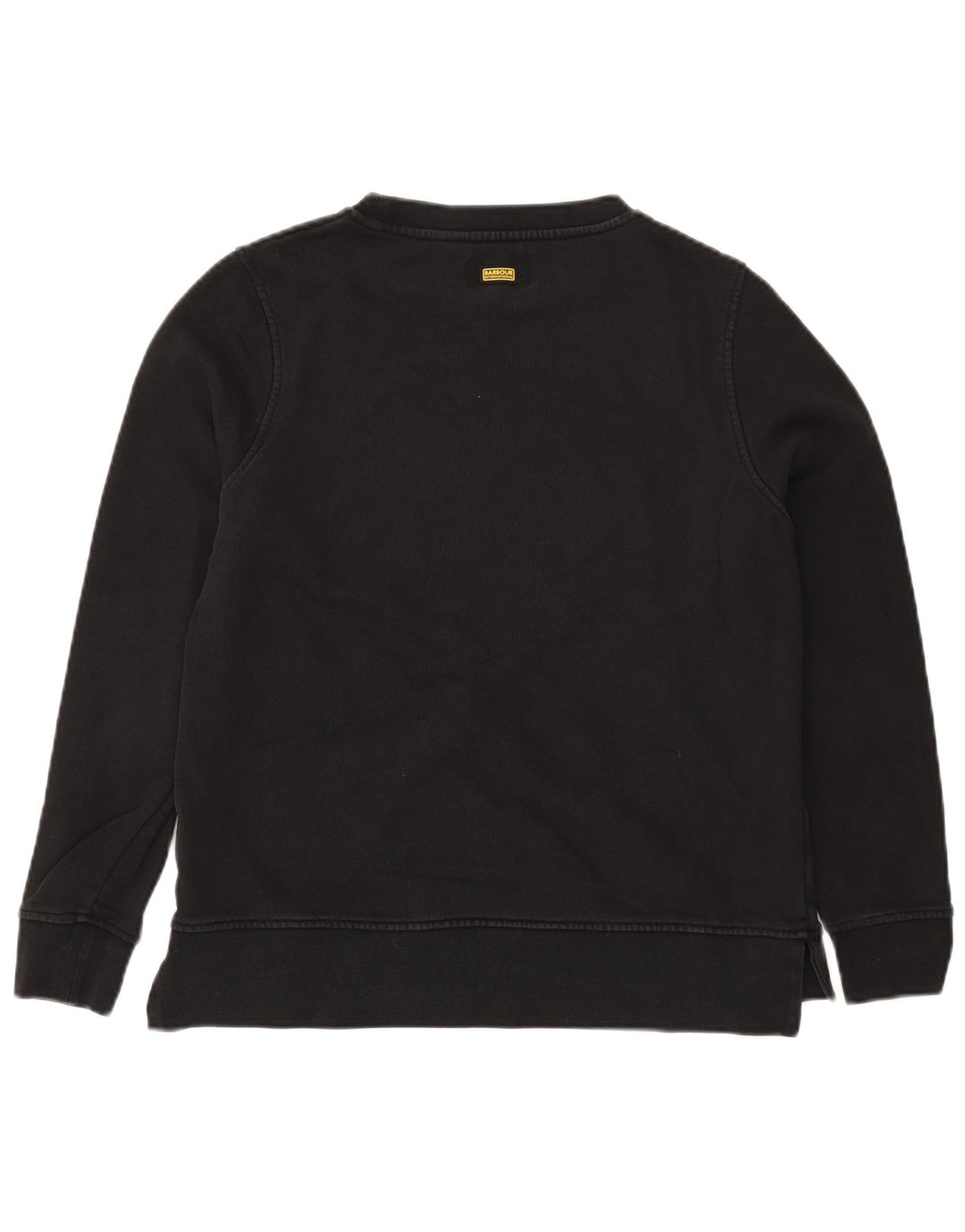 BARBOUR Felpa con grafica da donna Maglione UK 12 Medio Nero Cotone