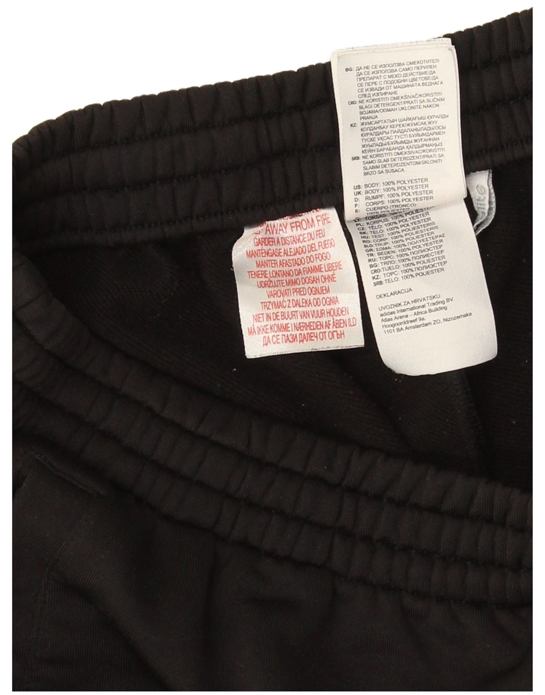 Pantaloni della tuta da ragazzo Adidas 15-16 anni in poliestere nero