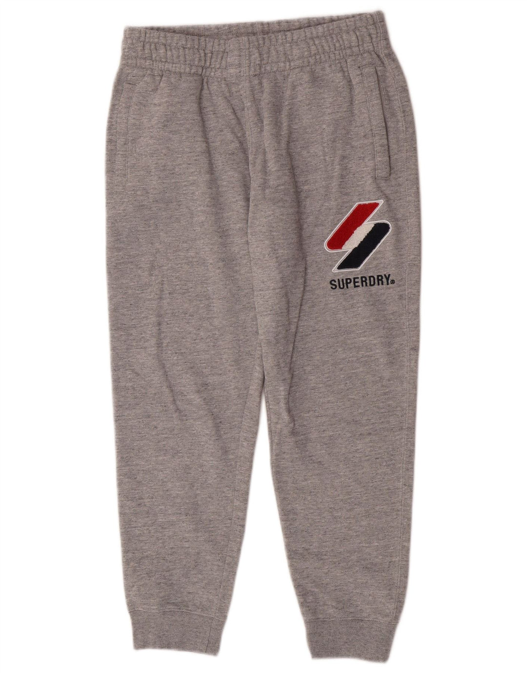 Pantaloni da tuta con grafica da uomo Superdry Joggers grigio medio chiazzato
