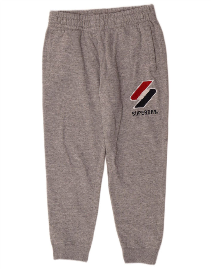 Pantaloni da tuta con grafica da uomo Superdry Joggers grigio medio chiazzato