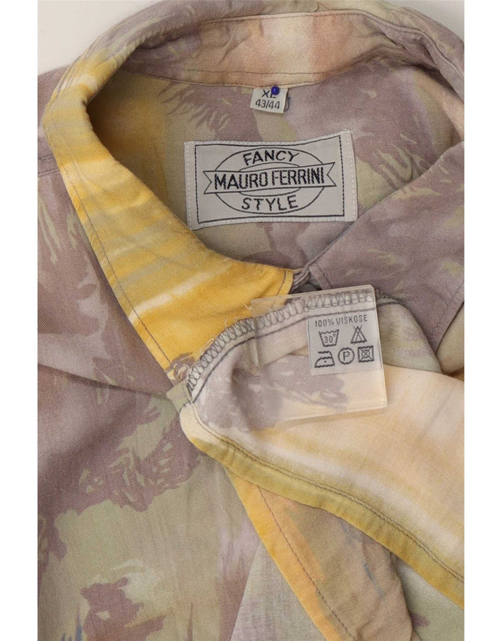 Mauro Ferrini Camicia Uomo Fantasia Astratta Taglia 43/44 XL Multicolore