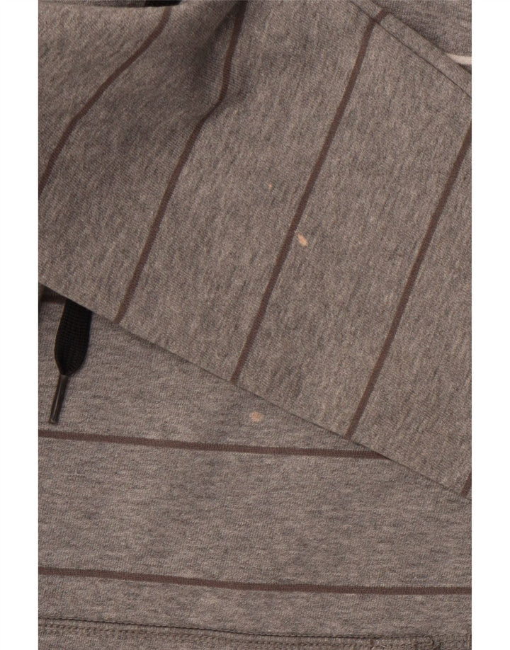 Felpa con cappuccio da uomo Puma piccola in cotone a righe grigie