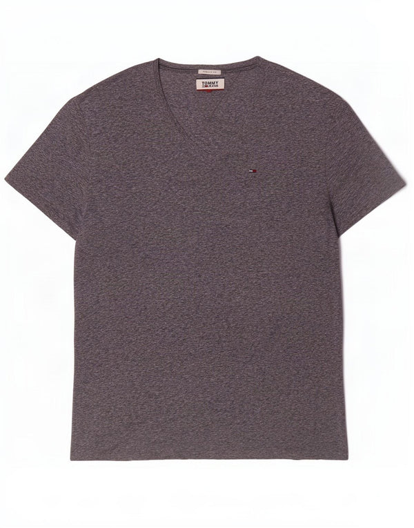 T-shirt da uomo vestibilità regolare Tommy Hilfiger Top XL poliestere chiazzato grigio