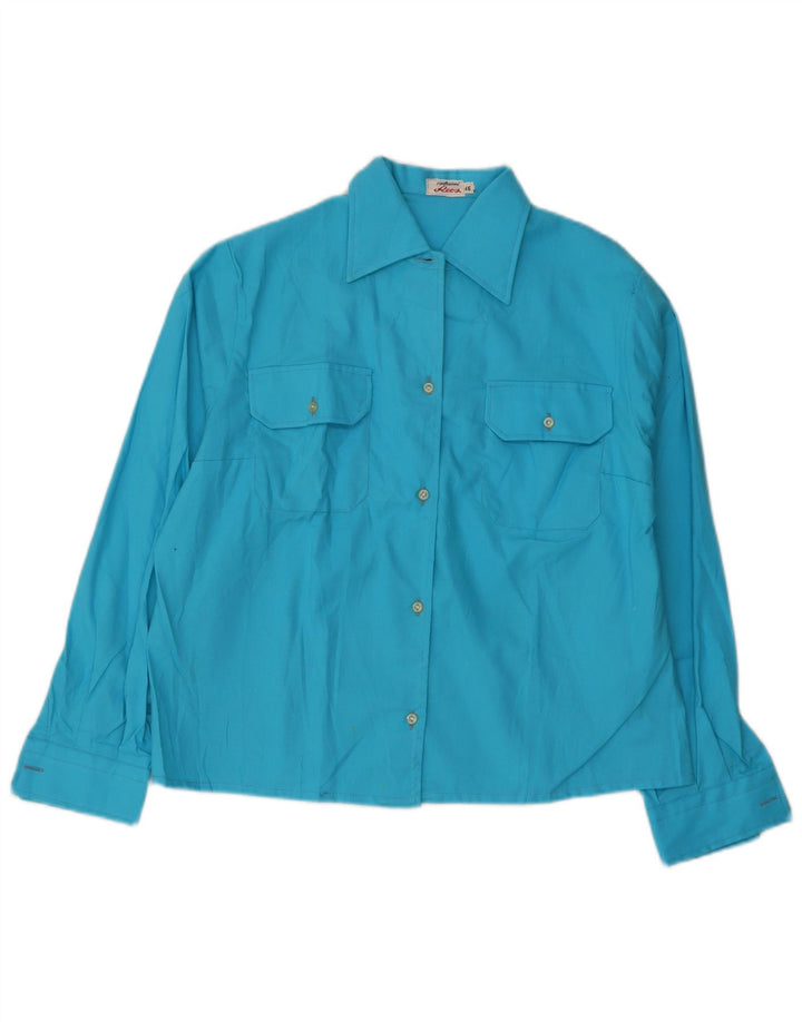 Camicia vintage da donna IT 46 grande blu