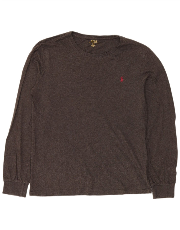 POLO RALPH LAUREN Top da uomo su misura manica lunga cotone grigio medio