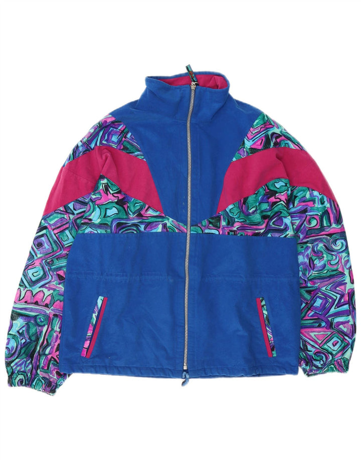 Giacca da ginnastica oversize da donna Terinda UK 14 Blu medio geometrico