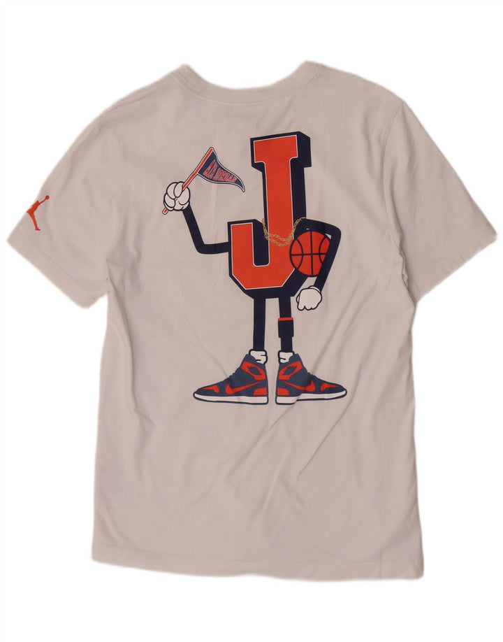 T-shirt grafica da uomo con vestibilità standard Jordan, top in cotone bianco medio