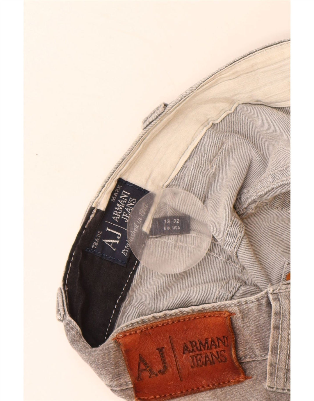 Jeans slim da uomo ARMANI W32 L33 cotone grigio