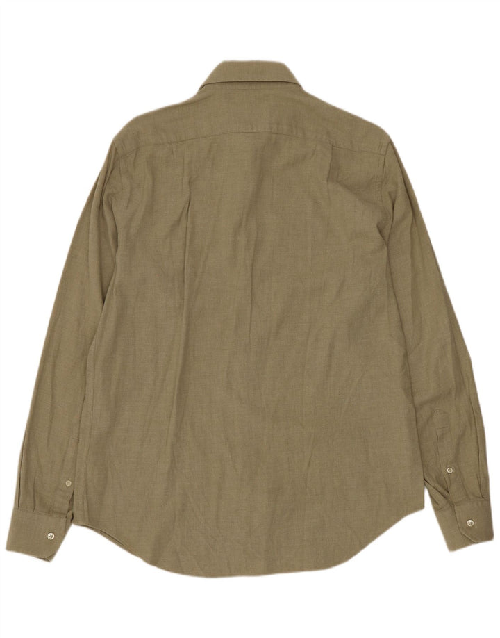 Camicia da uomo vestibilità regolare Les Copains taglia 15 1/2 40 cotone verde medio