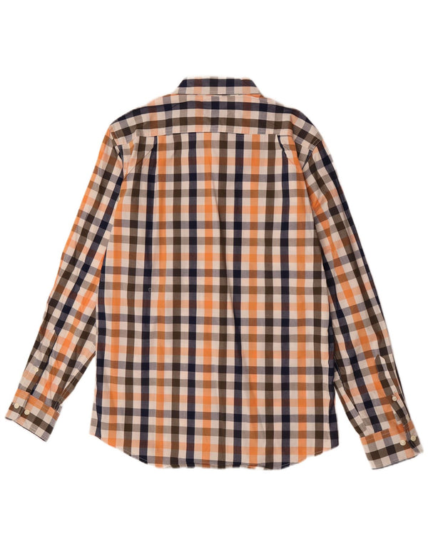 Camicia slim fit da uomo Izod in cotone a quadretti arancione medio