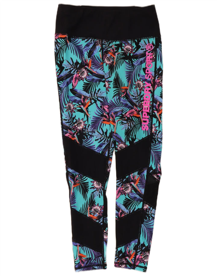 Leggings crop grafici da donna Superdry UK 12 medio multicolore floreale