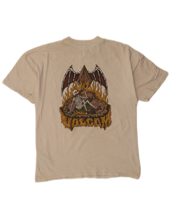 T-shirt grafica da uomo Volcom Top piccola in cotone beige