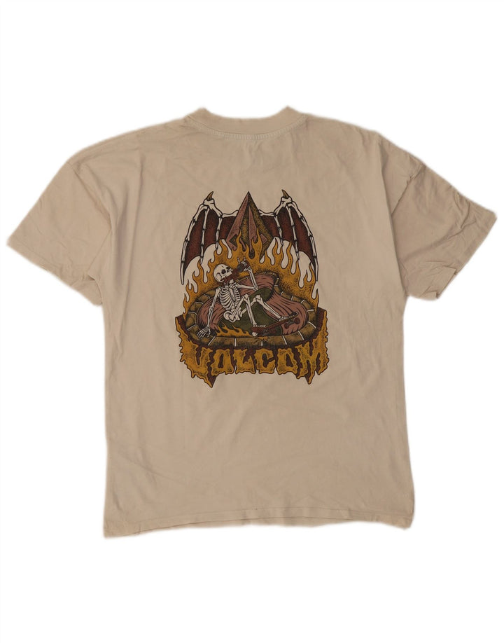T-shirt grafica da uomo Volcom Top piccola in cotone beige