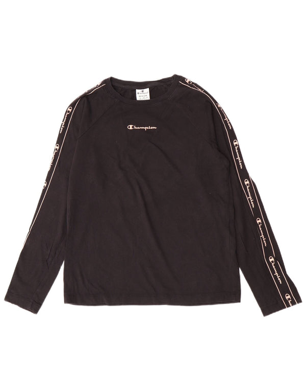 Top grafico da donna a maniche lunghe Champion UK 12 medio nero