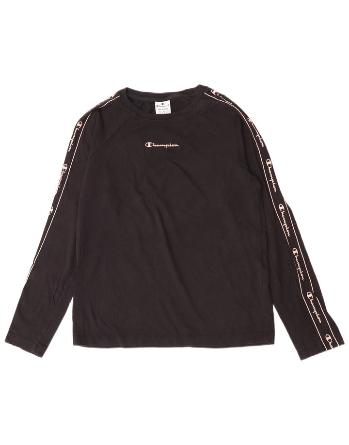 Top grafico da donna a maniche lunghe Champion UK 12 medio nero