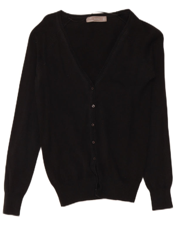 Maglione cardigan da donna Zara UK 12 cotone nero medio