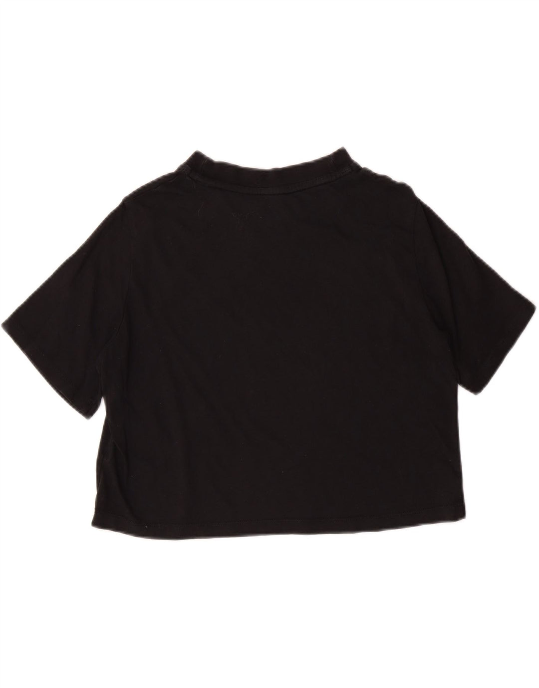 REEBOK Womens Crop Graphic T-Shirt Top UK 14 Medium Black Vintage Reebok and Second-Hand Reebok from Messina Hembry 