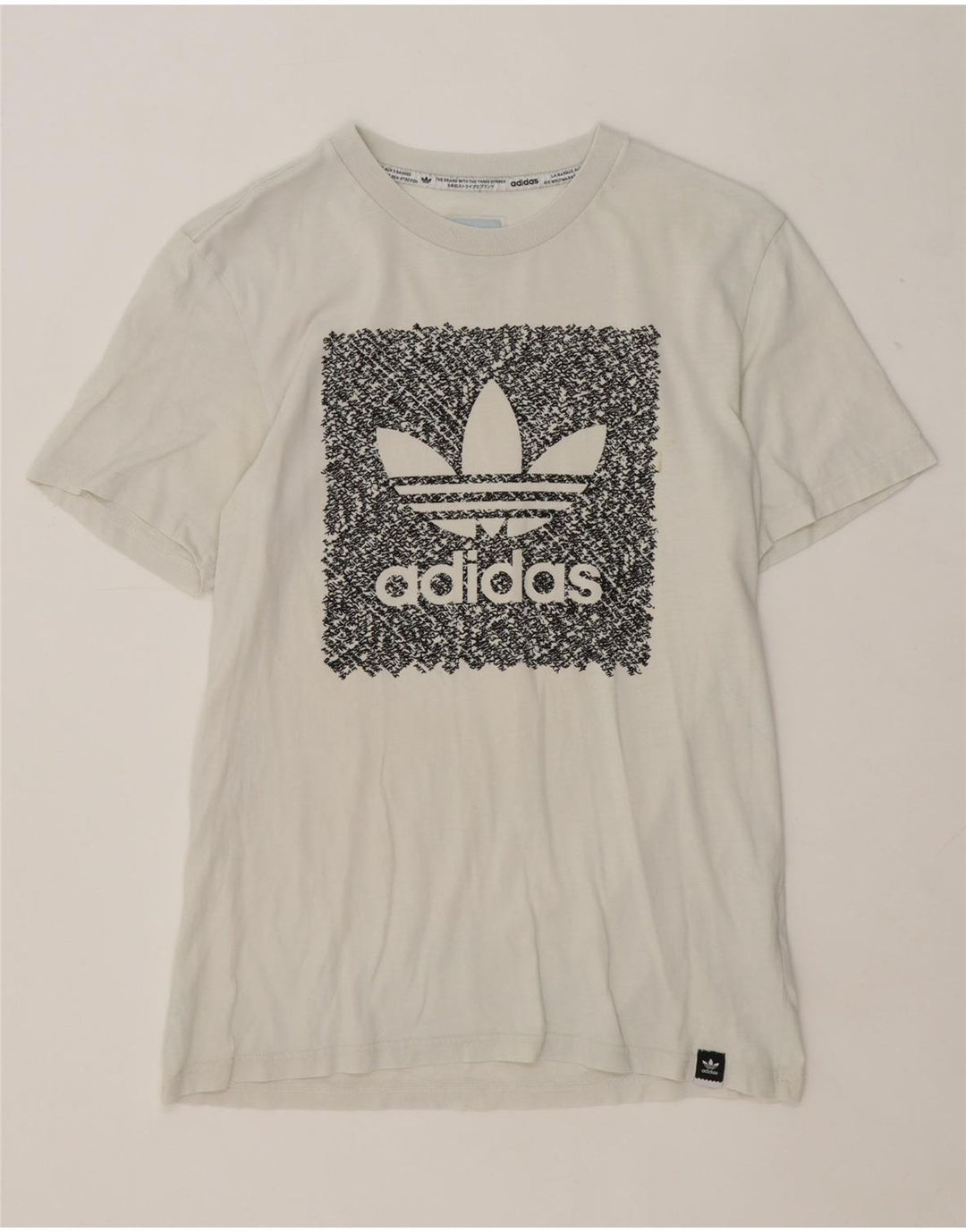 T-shirt grafica da uomo Adidas Top piccola in cotone bianco