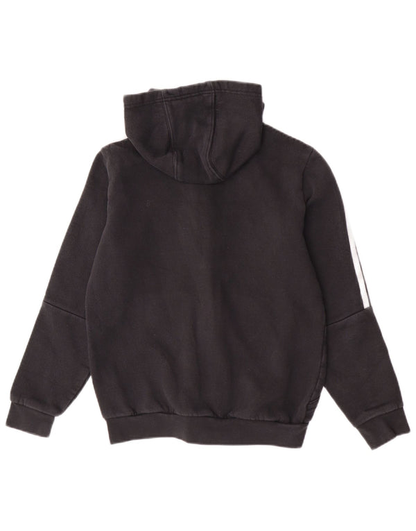 Maglione con cappuccio e zip Adidas da ragazzo 11-12 anni in cotone nero