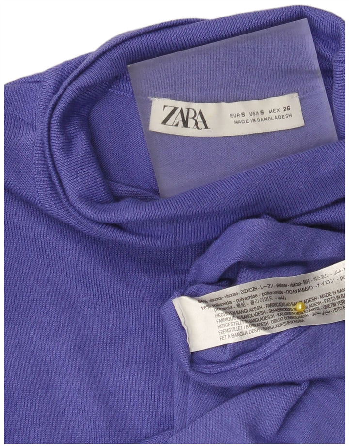 Top Zara da donna a maniche lunghe UK 8 Small viola in viscosa