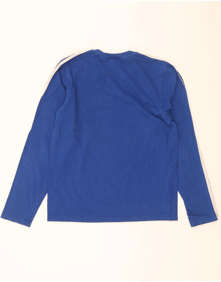 Adidas Maglietta grafica da uomo a manica lunga piccola in cotone blu
