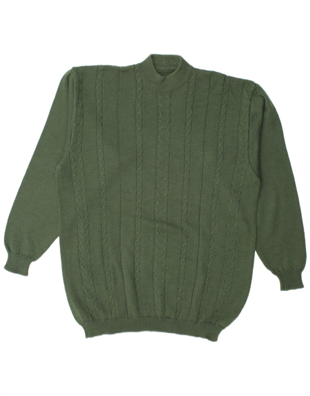 Maglione vintage da uomo con collo alto e maglione grande verde