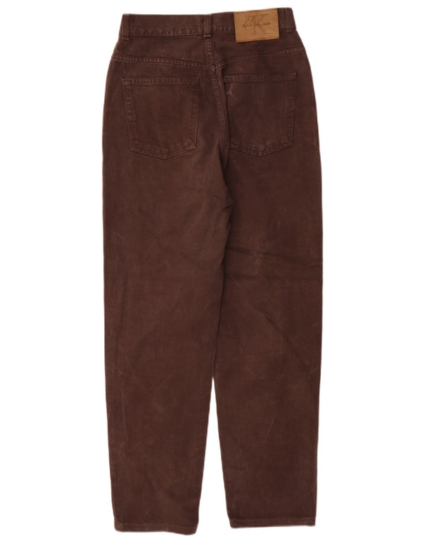Jeans Calvin Klein da donna a vita alta vestibilità ampia W28 L28 cotone marrone