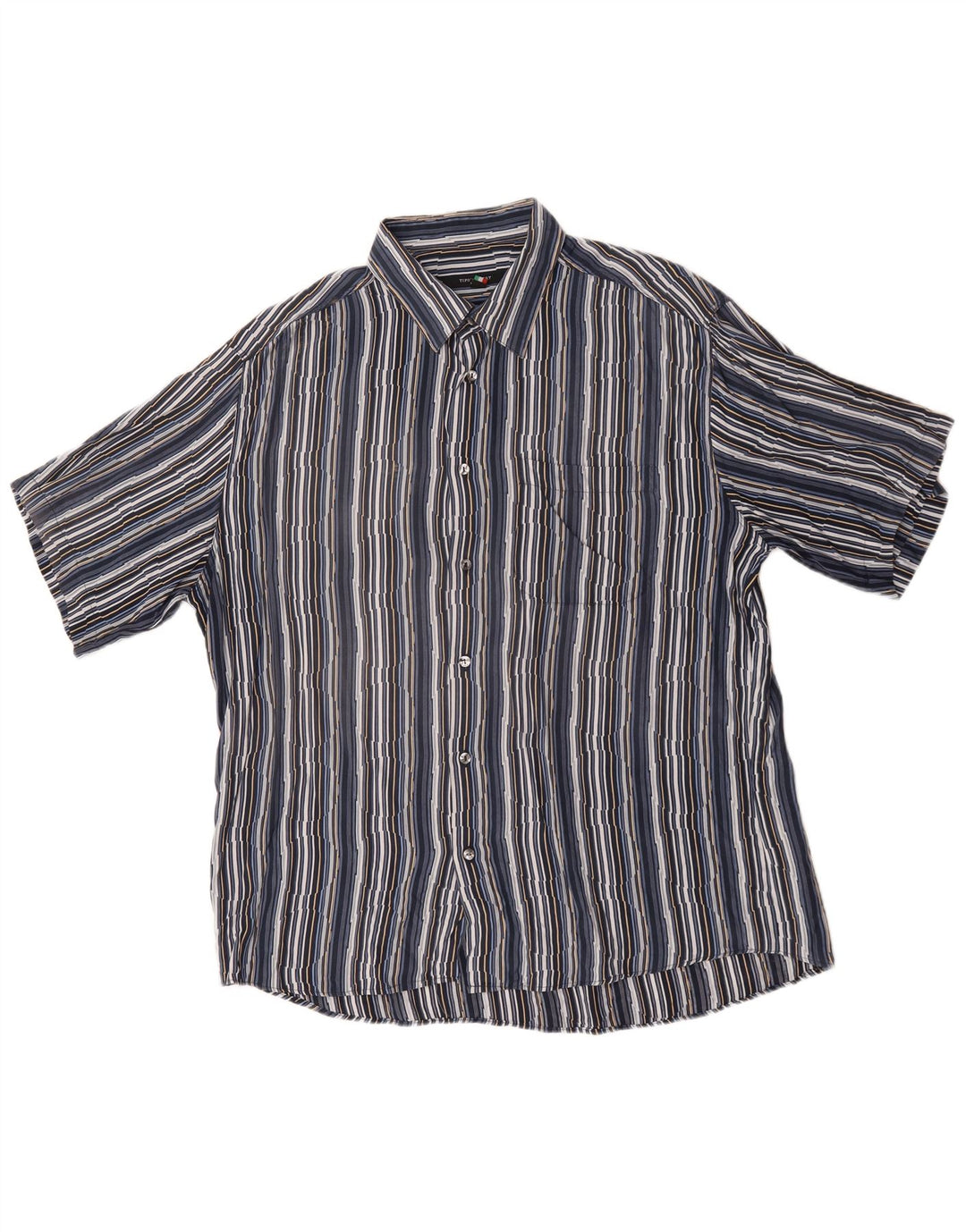 Camicia a maniche corte da uomo Tipo' S 2XL Gessato blu navy