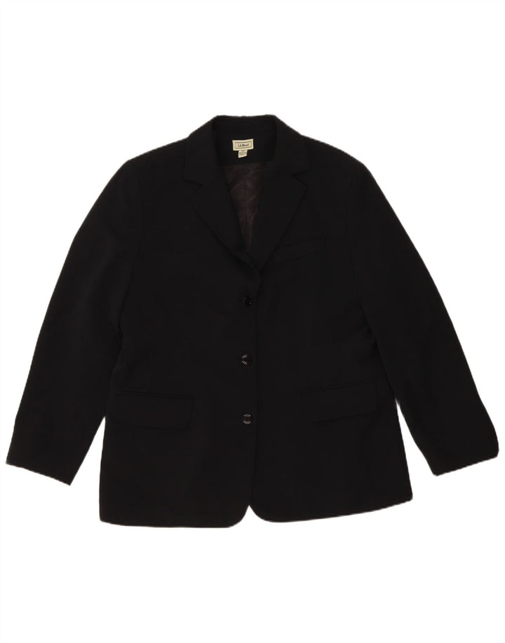 Giacca blazer da donna a 3 bottoni L.L.Bean US 14 XL poliestere nero