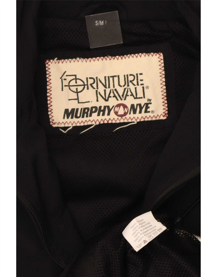 Giacca antipioggia grafica oversize da donna Murphy & Nye UK 10 piccola nera