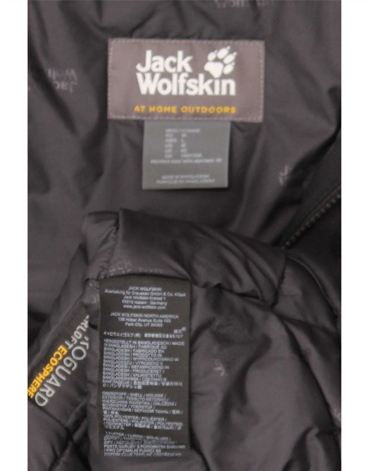 Giacca imbottita con cappuccio da uomo Jack Wolfskin UK 40 grande poliestere nero