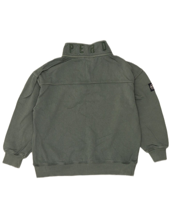 Felpa con collo con zip grafica per ragazzi SUPERDRY 7-8 anni in cotone verde