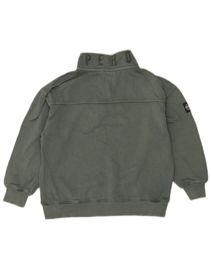 Felpa con collo con zip grafica per ragazzi SUPERDRY 7-8 anni in cotone verde