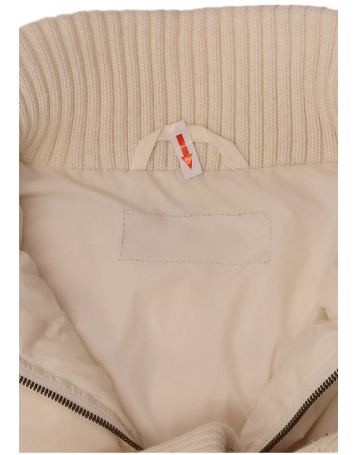 Giacca imbottita con cappuccio da donna Phard UK 14 nylon bianco medio