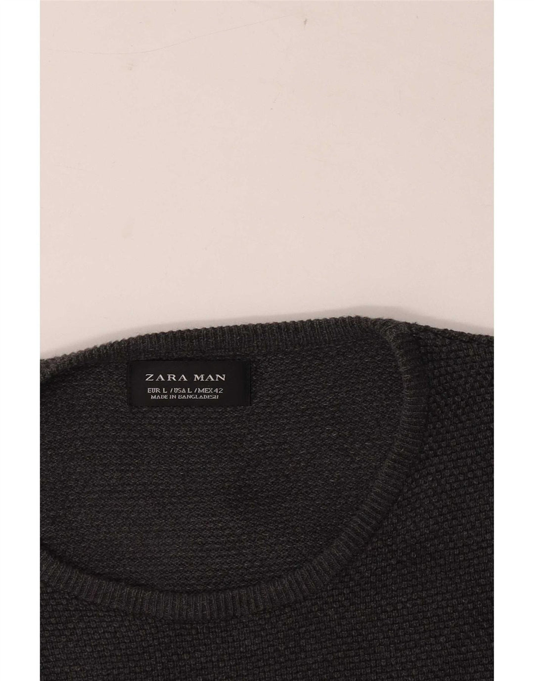 Maglione maglione girocollo da uomo Zara grande grigio