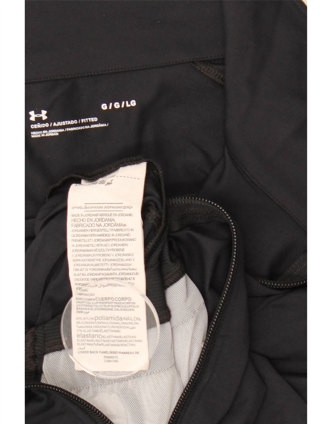 Giacca da ginnastica corta da donna UNDER ARMOUR UK 14 grande nylon nero