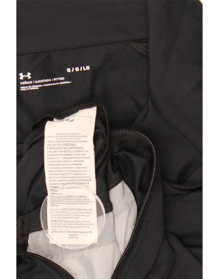 Giacca da ginnastica corta da donna UNDER ARMOUR UK 14 grande nylon nero