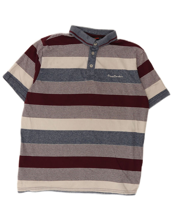 Polo da uomo Pierre Cardin in cotone a righe multicolori medie